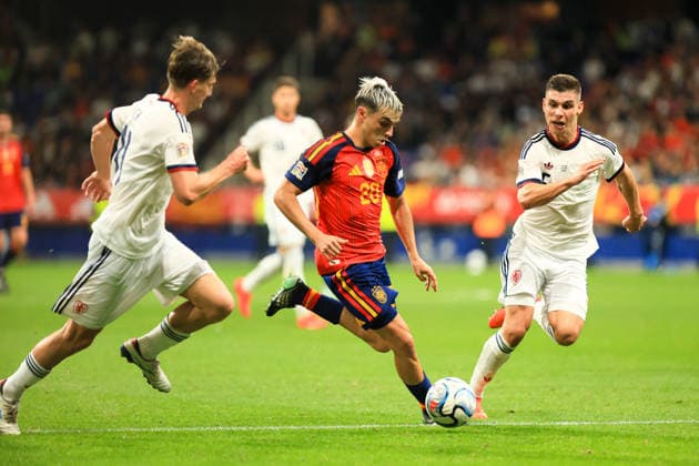 ESP Spain vs. Czech Republic: Dani Olmo of Spain during the UEFA Nations League match on Matchday 5, League A, Group 3, between Spain and the Czech Republic, played at Carlos Tartiere Stadium on October 2, 2026, in Oviedo, Spain. Oviedo, Carlos Tartiere Stadium, Asturias, Spain Copyright: xNachoxVelax xAgenciaxLOFx