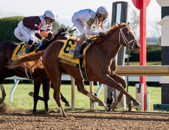 October 3, 2026, Lexington, Ky, USA: American History (6) ridden by John Velazquez wins the Claiborne Breeders Futurity (Grade 1) at Keeneland in Lexington, Kentucky on October 3, 2026. Eclipse Sportswire CSM HORSE RACING 2026: Breedersâ€⠢ Futurity WAYI Keeneland OCT 03 - ZUMAcs17 20261003_faf_cs17_157 Copyright: xJessicaxMorganx
