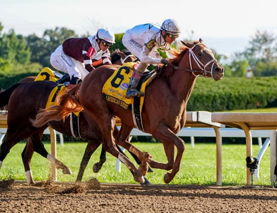October 3, 2026, Lexington, Ky, USA: American History (6) ridden by John Velazquez wins the Claiborne Breeders Futurity (Grade 1) at Keeneland in Lexington, Kentucky on October 3, 2026. Eclipse Sportswire CSM HORSE RACING 2026: Breedersâ€⠢ Futurity WAYI Keeneland OCT 03 - ZUMAcs17 20261003_faf_cs17_158 Copyright: xJessicaxMorganx