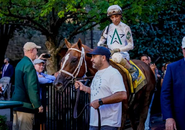 October 3, 2026, Lexington, Ky, USA: American History (6) ridden by John Velazquez wins the Claiborne Breeders Futurity (Grade 1) at Keeneland in Lexington, Kentucky on October 3, 2026. Eclipse Sportswire CSM HORSE RACING 2026: Breedersâ€⠢ Futurity WAYI Keeneland OCT 03 - ZUMAcs17 20261003_faf_cs17_161 Copyright: xJessicaxMorganx