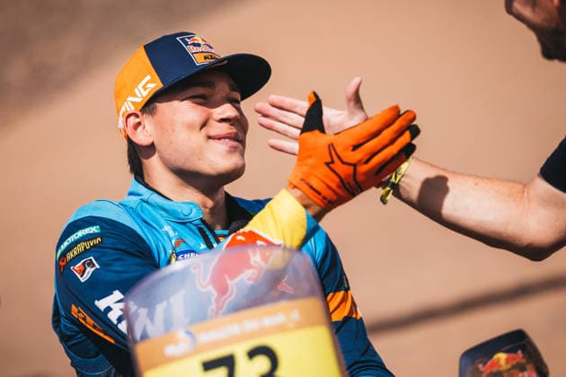W2RC - RALLYE DU MAROC 2026 CANET Edgar (esp), Red Bull KTM Factory Racing, KTM 450 Rally Factory, FIM W2RC, Rally GP J, portrait, arrivee, finish line during the Stage 5 of the Rallye du Maroc 2026, 4th round of the 2026 WR2C Championship from October 3, 2026 around Zagora, Morocco - AgadirMorocco  Copyright: xDamienxSaulnierx