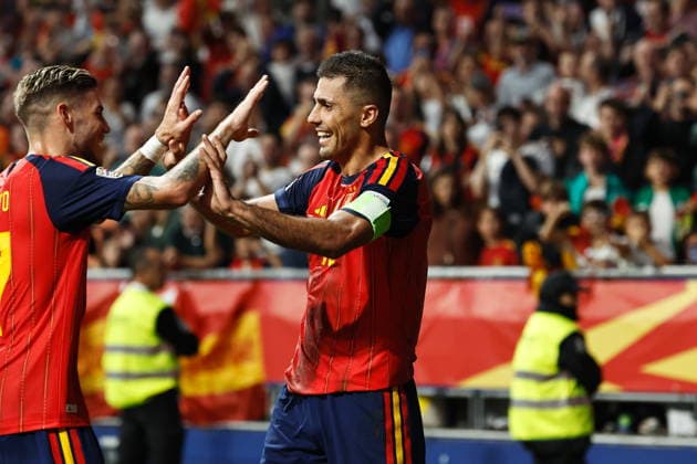 Rodri (ESP), OCTOBER 3, 2026 - Football Soccer : Rodri celebrate after his goal during UEFA Nations League group stage for final tournament Group A3 Matchday 3 between Spain - Czech Republic at the Estadio Carlos Tartiere in Oviedo, Spain. Noxthirdxpartyxsales  aflo_353069322 MutsuxKawamorix