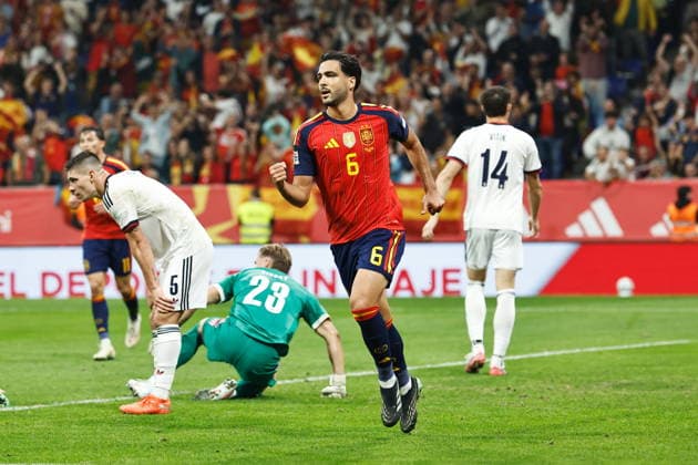 Mikel Merino (ESP), OCTOBER 3, 2026 - Football Soccer : Merino celebrate after his goal during UEFA Nations League group stage for final tournament Group A3 Matchday 3 between Spain - Czech Republic at the Estadio Carlos Tartiere in Oviedo, Spain. Noxthirdxpartyxsales  aflo_353069816 MutsuxKawamorix