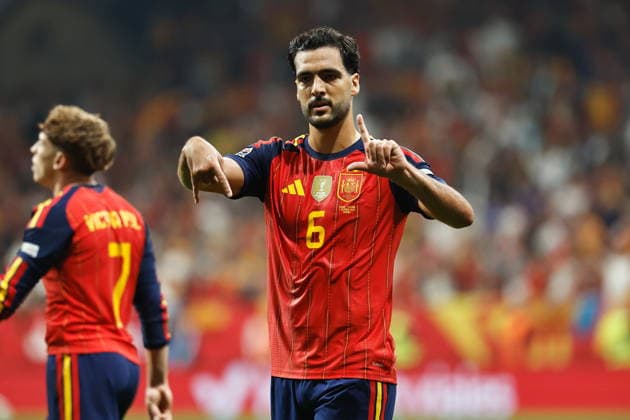 Mikel Merino (ESP), OCTOBER 3, 2026 - Football Soccer : Merino celebrate after his goal during UEFA Nations League group stage for final tournament Group A3 Matchday 3 between Spain - Czech Republic at the Estadio Carlos Tartiere in Oviedo, Spain. Noxthirdxpartyxsales  aflo_353069892 MutsuxKawamorix