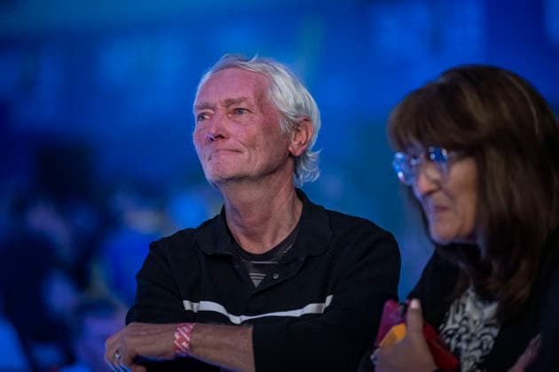 RECORD DATE NOT STATED 3rd October 2026; Mattioli Arena, Leicester, England; PDC World Grand Prix Darts Day 6; Luke Humphries dad looks on proudly after his sons win GodfreyxPitt