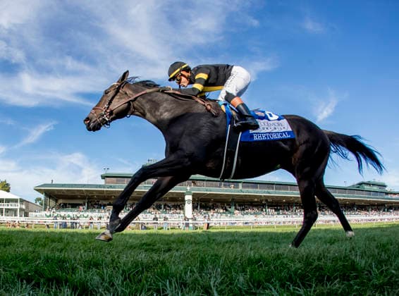 October 3, 2026, Lexington, Ky, USA: Rhetorical (3) ridden by Irad Ortiz, Jr. wins the Coolmore Turf Mile Stakes (Grade 1) at Keeneland in Lexington, Kentucky on October 3, 2026. Eclipse Sportswire CSM Lexington USA - ZUMAcs17 20261003_faf_cs17_151 Copyright: xCaseyxLaughterx