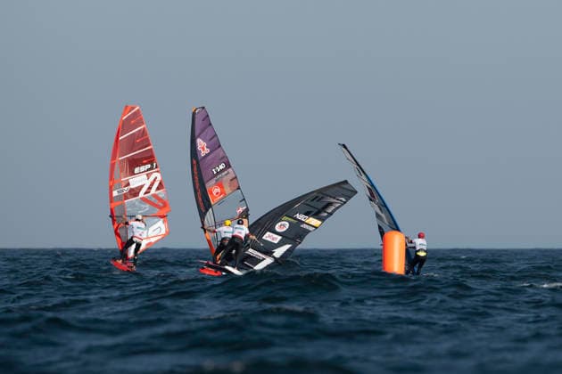 PWA Citroën World Windsurfing Tour Sylt 2026 Day 8 Slalom Foil Men Sylt Westerland, October 3, 2026 Nacho Baltasar Summers Slalom Foil Men, Spain, ESP 1 Matteo Iachino Slalom Foil Men, Italy, ITA 140 Bob van de Burgt Slalom Foil Men, Netherlands, NED 737 PWA Citroën World Windsurfing Tour Sylt 2026 Day 8 Slalom Foil Men on October 3, 2026, off Brandenburger Beach, motorboat on Sylt, Westerland, Germany Copyright: xBEAUTIFULxSPORTS AndreasxDickx