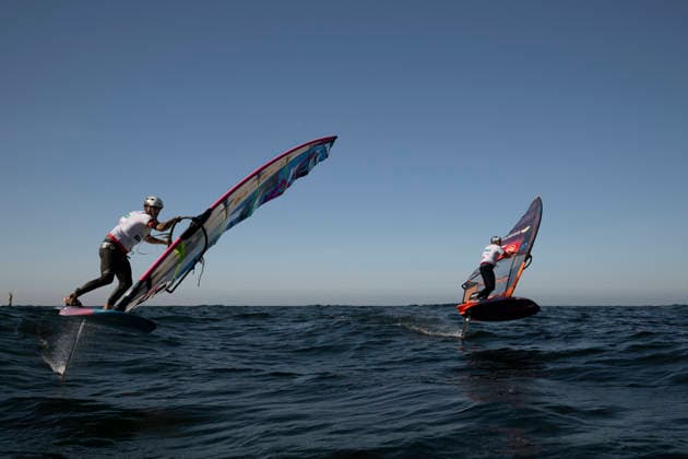 PWA Citroën World Windsurfing Tour Sylt 2026 Day 8 Slalom Foil Men Sylt Westerland, October 3, 2026 Alexis Mathis Slalom Foil Men, France, FRA 997 Maciek Rutkowski Slalom Foil Men, Poland, POL 23 PWA Citroën World Windsurfing Tour Sylt 2026 Day 8 Slalom Foil Men on October 3, 2026, off Brandenburger Beach, motorboat on Sylt, Westerland, Germany Copyright: xBEAUTIFULxSPORTS AndreasxDickx