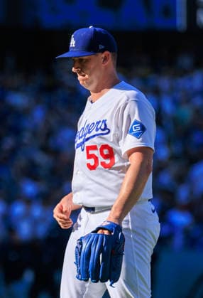 October 3, 2026, Los Angeles, California, USA: Closer Evan Phillips 59 of the Los Angeles Dodgers during a NLDS Game 1 against the Atlanta Braves on Saturday October 3, 2026 at Dodger Stadium in Los Angeles, California. JAVIER ROJAS PI Dodgers Vs. Braves NLDS - Game 1 - ZUMAp124 20261003_zaa_p124_020 Copyright: xJavierxRojasx