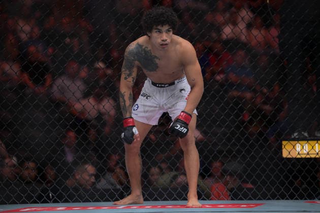 October 3, 2026, Salt Lake City, Utah, USA: IMANOL RODRIGUEZ defeated ALDEN CORIA by TKO (body kick) at 3:11 of Round 1 during UFC 332 at the Delta Arena in Utah. UFC 332: Imanol Rodriguez Defeated Alden Coria By TKO.  - ZUMAo117 20261003_zsp_o117_074 Copyright: xMikaelxOnax