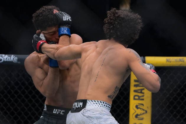 October 3, 2026, Salt Lake City, Utah, USA: IMANOL RODRIGUEZ defeated ALDEN CORIA by TKO (body kick) at 3:11 of Round 1 during UFC 332 at the Delta Arena in Utah. UFC 332: Imanol Rodriguez Defeated Alden Coria By TKO.  - ZUMAo117 20261003_zsp_o117_076 Copyright: xMikaelxOnax