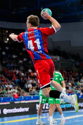 Bietigheim HBL 26 27 SG BBM Bietigheim Fuechse Berlin Till Hermann Bietigheim Bietigheim-Bissingen Egetrans Arena Baden-Württemberg Germany