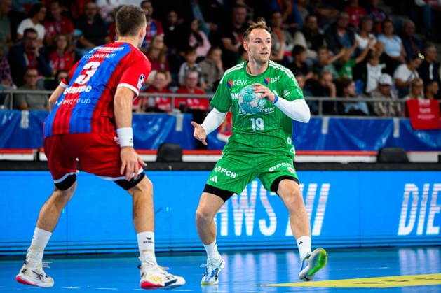 Bietigheim HBL 26 27 SG BBM Bietigheim Fuechse Berlin Mathias Gidsel Berlin Bietigheim Bissingen Egetrans Arena Baden-Württemberg Germany
