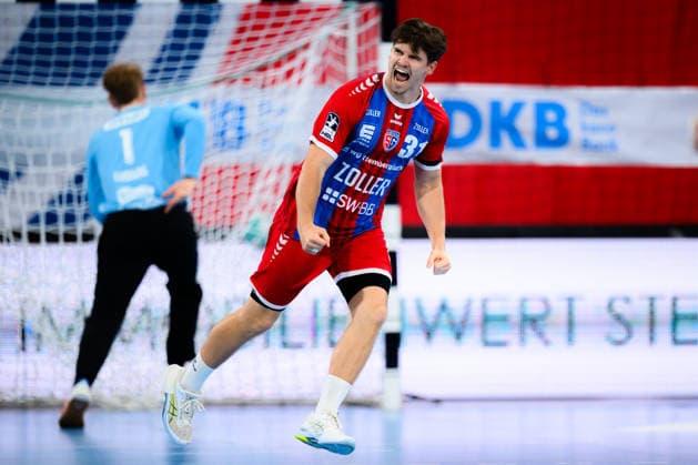 Bietigheim HBL 26 27 SG BBM Bietigheim Fuechse Berlin Alexander Pfeifer Bietigheim Celebration Joy Emotion Bietigheim Bissingen Egetrans Arena Baden-Württemberg Germany