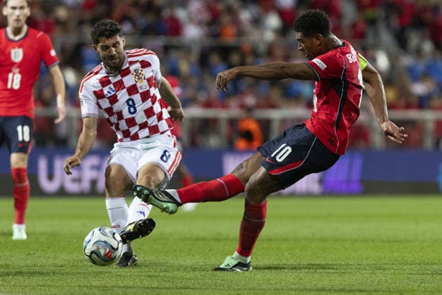 Croatia v England - UEFA Nations League RIJEKA, CROATIA - OCTOBER 03: Jude Bellingham (10) of England in action during their UEFA Nations League, League A, Group A3 soccer match at Stadion HNK Rijeka in Rijeka, Croatia on October 03, 2026. Stringer Anadolu Grad Zagreb Croatia. Editorial use only. Please get in touch for any other usage.  Copyright: x2026xAnadoluxStringerx