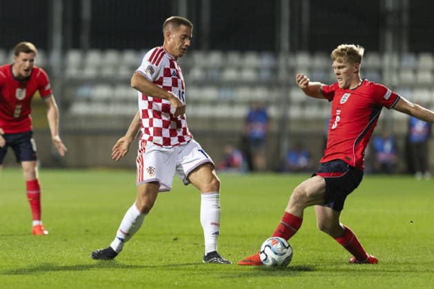 Croatia v England - UEFA Nations League RIJEKA, CROATIA - OCTOBER 03: Lewis Hall (3) of England in action during their UEFA Nations League, League A, Group A3 soccer match at Stadion HNK Rijeka in Rijeka, Croatia on October 03, 2026. Stringer Anadolu Grad Zagreb Croatia. Editorial use only. Please get in touch for any other usage. Copyright: x2026xAnadoluxStringerx