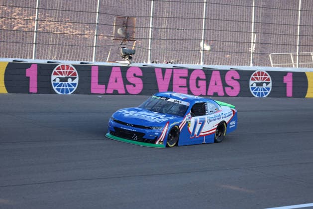 LAS VEGAS, CA - OCTOBER 03: Corey Day ( 17 Hendrick Motorsports HendrickCars.com Chevrolet) during the Focused Health 302 NASCAR, Motorsport, USA O™Reilly Auto Parts Series race on October 3, 2026, at Las Vegas Motor Speedway in Las Vegas, NV. (Photo by Marc Sanchez LVMS Icon Sportswire) AUTO: OCT 03 NASCAR O™Reilly Auto Parts Series Focused Health 302 EDITORIAL USE ONLY Icon14426100308021