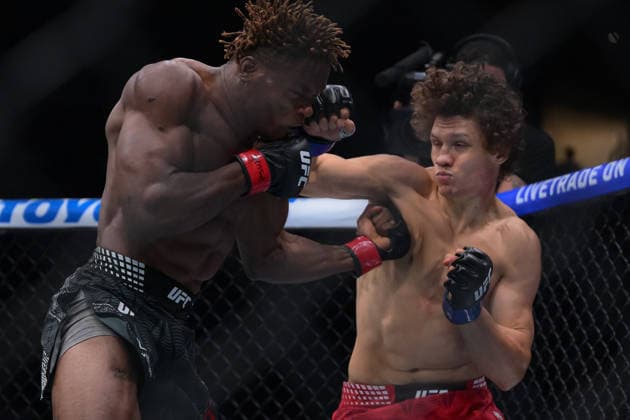 October 3, 2026, Salt Lake City, Utah, USA: ROMAN KOPYLOV defeated ATEBA GAUTIER by TKO (strikes) at 3:12 of Round 1 during UFC 332 at the Delta Arena in Utah. Salt Lake City USA - ZUMAo117 20261003_zsp_o117_101 Copyright: xMikaelxOnax