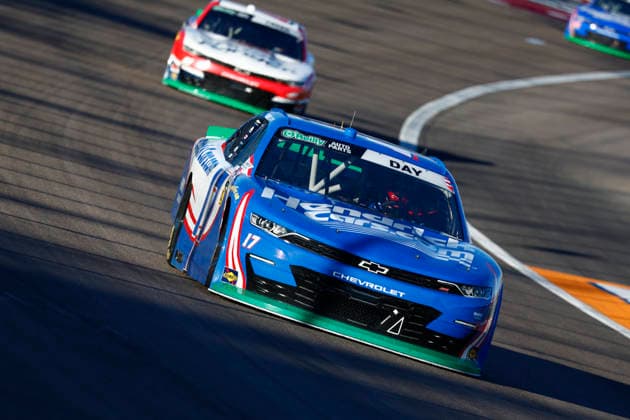 LAS VEGAS, CA - OCTOBER 03: Corey Day ( 17 Hendrick Motorsports HendrickCars.com Chevrolet) during the Focused Health 302 NASCAR, Motorsport, USA O™Reilly Auto Parts Series race on October 3, 2026, at Las Vegas Motor Speedway in Las Vegas, NV. (Photo by Jeff Speer LVMS Icon Sportswire) AUTO: OCT 03 NASCAR O™Reilly Auto Parts Series Focused Health 302 EDITORIAL USE ONLY Icon26100309235