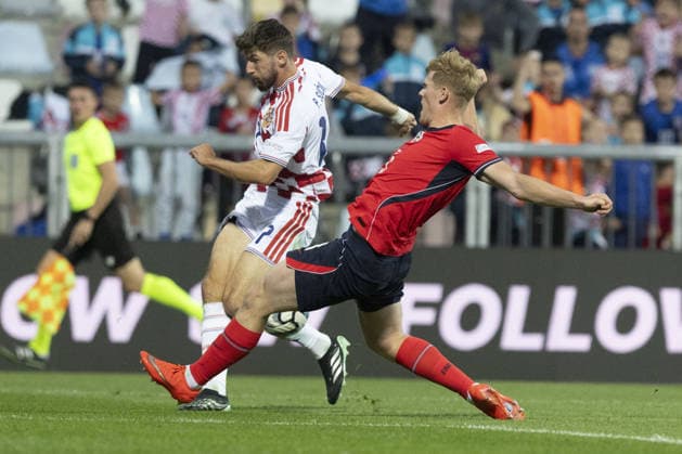 Croatia v England - UEFA Nations League RIJEKA, CROATIA - OCTOBER 03: Lewis Hall (R) of England in action during their UEFA Nations League, League A, Group A3 soccer match at Stadion HNK Rijeka in Rijeka, Croatia on October 03, 2026. Stringer Anadolu Grad Zagreb Croatia. Editorial use only. Please get in touch for any other usage. Copyright: x2026xAnadoluxStringerx