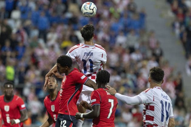 Croatia v England - UEFA Nations League RIJEKA, CROATIA - OCTOBER 03: Petar Musa (11) of Croatia in action during UEFA Nations League, League A, Group A3 soccer match at Stadion HNK Rijeka in Rijeka, Croatia on October 03, 2026. Stringer Anadolu Grad Zagreb Croatia. Editorial use only. Please get in touch for any other usage. Copyright: x2026xAnadoluxStringerx