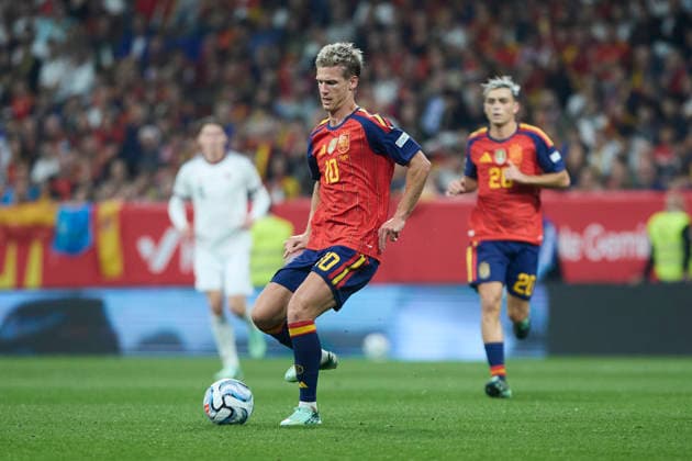 Spain - Czech Republic - UEFA Nations League 2026 27 OVIEDO, SPAIN - OCTOBER 3: Dani Olmo of Spain passes the ball during the UEFA Nations League 2026 27 group phase match between Spain and Czech Republic at the Carlos Tartiere Stadium on October 3, 2026 in Oviedo, Spain. (Photo by Diego Simon Photo Players Images Magara Press) Oviedo Carlos Tartiere Espana Copyright: xDiegoxSimonx
