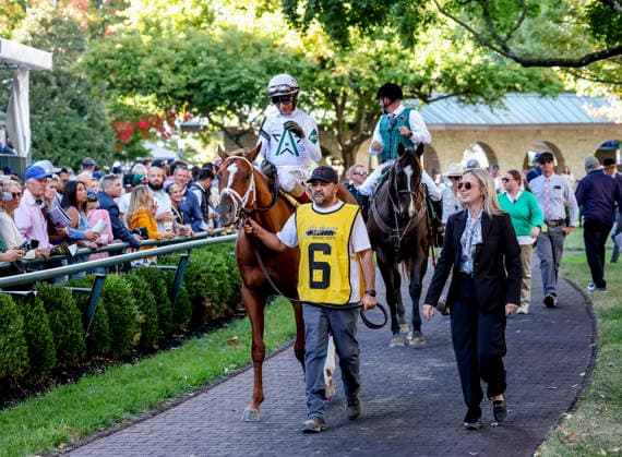 October 3, 2026, Lexington, Ky, USA: American History (6) ridden by John Velazquez wins the Claiborne Breeders Futurity (Grade 1) at Keeneland in Lexington, Kentucky on October 3, 2026. Eclipse Sportswire CSM Lexington USA - ZUMAcs17 20261003_faf_cs17_284 Copyright: xTimxSudduthx