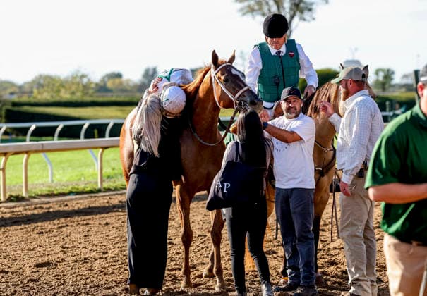 October 3, 2026, Lexington, Ky, USA: American History (6) ridden by John Velazquez wins the Claiborne Breeders Futurity (Grade 1) at Keeneland in Lexington, Kentucky on October 3, 2026. Eclipse Sportswire CSM Lexington USA - ZUMAcs17 20261003_faf_cs17_291 Copyright: xTimxSudduthx