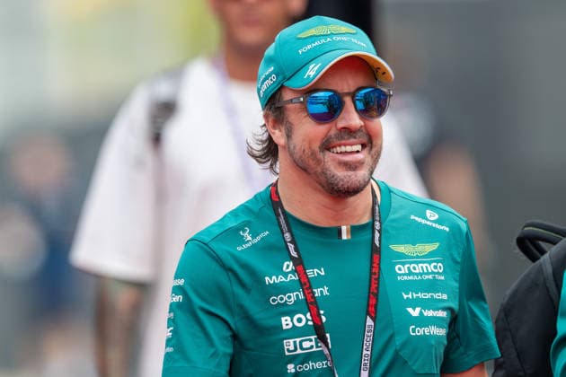 4th October 2026; Sepang IC, Kuala Lumpur, Malaysia; Formula 1, Bahrain Grand Prix, Race Day; Fernando Alonso (14) of Spain and Aston Martin Aramco Formula One Team arrives at Sepang Circuit DavidxAsh