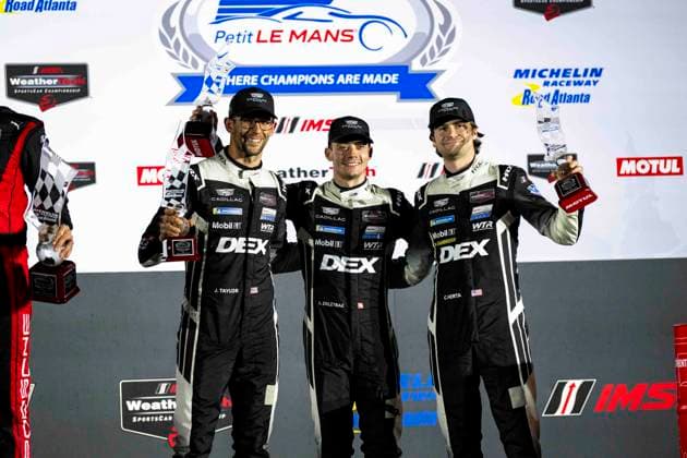 AUTO - IMSA - PETIT LE MANS 2026 40 DELETRAZ Louis (che), HERTA Colton (usa), TAYLOR Jordan (usa), Cadillac Wayne Taylor Racing, Cadillac V-Series.R, portrait during the 2026 Motul Petit Le Mans, 11th round of the 2026 IMSA WeatherTech SportsCar Championship, from October 1 to 3, 2026 on the Michelin Raceway Road Atlanta in Braselton, Georgia, United States of America - BraseltonUnited States Copyright: xFabrizioxBoldonix