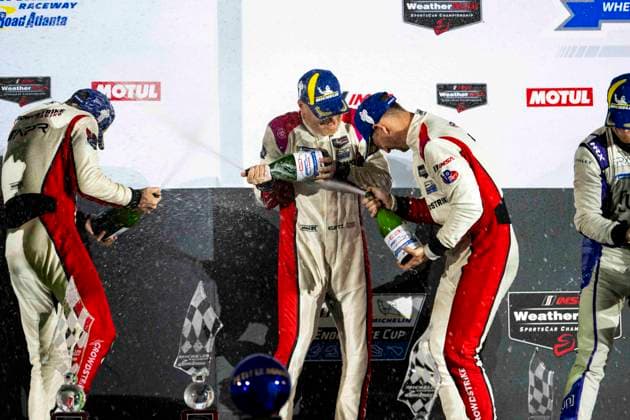 AUTO - IMSA - PETIT LE MANS 2026 04 JAKOBSEN Malthe (dnk), KURTZ George (usa), QUINN Alex (gbr), SOWERY Toby (gbr), CrowdStrike Racing by APR, Oreca 07-Gibson, action during the 2026 Motul Petit Le Mans, 11th round of the 2026 IMSA WeatherTech SportsCar Championship, from October 1 to 3, 2026 on the Michelin Raceway Road Atlanta in Braselton, Georgia, United States of America - BraseltonUnited States  Copyright: xFabrizioxBoldonix