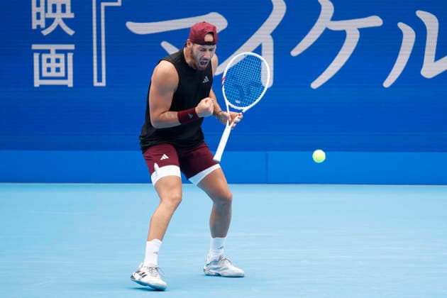 October 4, 2026, Tokyo, Japan: Kyrian Jacquet (France) reacts against Jaume Munar (Spain) during their Quarter-final match at the Kinoshita Group Japan Open Tennis Championships at Ariake Colosseum in Tokyo. The tournament runs from September 29 to October 6. Munar won 6-4, 6-2. Tokyo Japan - ZUMAm191 20261004_aap_m191_003 Copyright: xRodrigoxReyesxMarinx