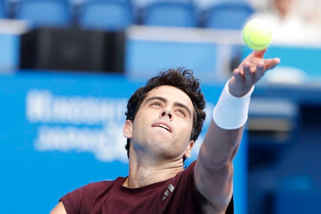 October 4, 2026, Tokyo, Japan: Jaume Munar (Spain) serves against Kyrian Jacquet (France) during their Quarter-final match at the Kinoshita Group Japan Open Tennis Championships at Ariake Colosseum in Tokyo. The tournament runs from September 29 to October 6. Munar won 6-4, 6-2. Tokyo Japan - ZUMAm191 20261004_aap_m191_001 Copyright: xRodrigoxReyesxMarinx