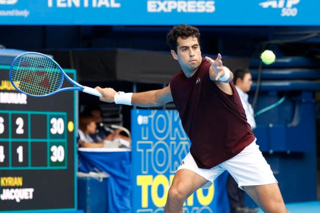 October 4, 2026, Tokyo, Japan: Jaume Munar (Spain) returns a shot against Kyrian Jacquet (France) during their Quarter-final match at the Kinoshita Group Japan Open Tennis Championships at Ariake Colosseum in Tokyo. The tournament runs from September 29 to October 6. Munar won 6-4, 6-2. Tennis 2026:Jaume Munar Battles Kyrian Jacquet In Japan Open - ZUMAm191 20261004_aap_m191_044 Copyright: xRodrigoxReyesxMarinx