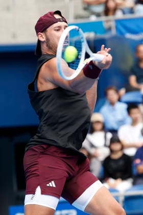 October 4, 2026, Tokyo, Japan: Kyrian Jacquet (France) reacts against Jaume Munar (Spain) during their Quarter-final match at the Kinoshita Group Japan Open Tennis Championships at Ariake Colosseum in Tokyo. The tournament runs from September 29 to October 6. Munar won 6-4, 6-2. Tokyo Japan - ZUMAm191 20261004_aap_m191_033 Copyright: xRodrigoxReyesxMarinx