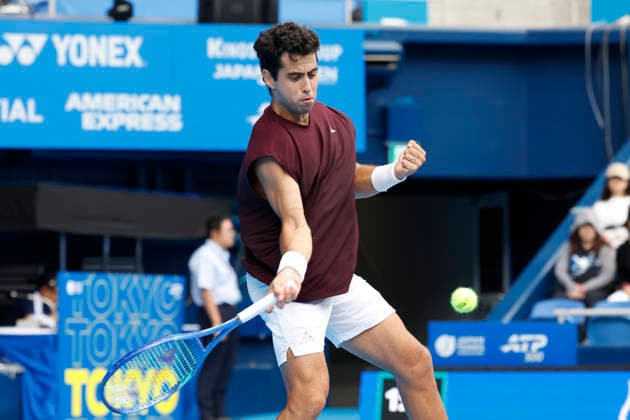 October 4, 2026, Tokyo, Japan: Jaume Munar (Spain) returns a shot against Kyrian Jacquet (France) during their Quarter-final match at the Kinoshita Group Japan Open Tennis Championships at Ariake Colosseum in Tokyo. The tournament runs from September 29 to October 6. Munar won 6-4, 6-2. Tokyo Japan - ZUMAm191 20261004_aap_m191_045 Copyright: xRodrigoxReyesxMarinx