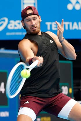 October 4, 2026, Tokyo, Japan: Kyrian Jacquet (France) returns a shot against Jaume Munar (Spain) during their Quarter-final match at the Kinoshita Group Japan Open Tennis Championships at Ariake Colosseum in Tokyo. The tournament runs from September 29 to October 6. Munar won 6-4, 6-2. Tokyo Japan - ZUMAm191 20261004_aap_m191_023 Copyright: xRodrigoxReyesxMarinx