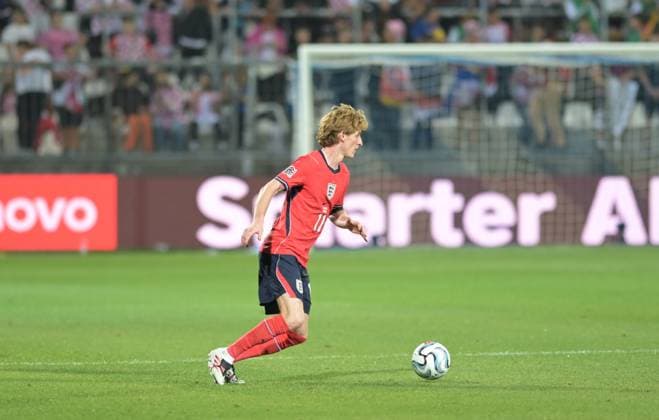 UEFA Nations League League A, Group C, Round 3, 2026–27, soccer match between Croatia and England, Dean Sculac Rujevica Stadium, Rijeka, Croatia, October 3, 2026: Anthony Gordon of England (No. 11) seen in action during the UEFA Nations League League A, Group C, Round 3, 2026–27, soccer match between Croatia and England at Dean Sculac Rujevica Stadium in Rijeka, Croatia, October 3, 2026 Copyright: xBEAUTIFULxSPORTS Stanusicx