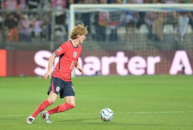 UEFA Nations League League A, Group C, Round 3, 2026–27, soccer match between Croatia and England, Dean Sculac Rujevica Stadium, Rijeka, Croatia, October 3, 2026: Anthony Gordon of England (No. 11) seen in action during the UEFA Nations League League A, Group C, Round 3, 2026–27, soccer match between Croatia and England at Dean Sculac Rujevica Stadium in Rijeka, Croatia, October 3, 2026 Copyright: xBEAUTIFULxSPORTS Stanusicx