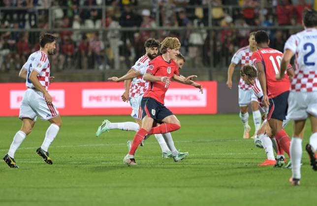 UEFA Nations League League A, Group C, Round 3, 2026–27, soccer match between Croatia and England, Dean Sculac Rujevica Stadium, Rijeka, Croatia, October 3, 2026: Anthony Gordon of England (No. 11) seen in action during the UEFA Nations League League A, Group C, Round 3, 2026–27, soccer match between Croatia and England at Dean Sculac Rujevica Stadium in Rijeka, Croatia, October 3, 2026 Copyright: xBEAUTIFULxSPORTS Stanusicx