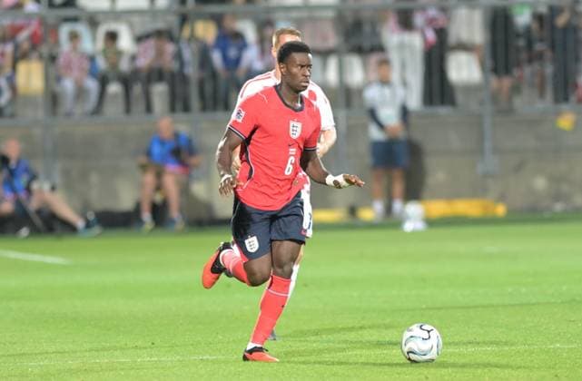 UEFA Nations League League A, Group C, Round 3, 2026–27, soccer match between Croatia and England, Dean Sculac Rujevica Stadium, Rijeka, Croatia, October 3, 2026: Marc Guahi of England, number 6, seen in action during the UEFA Nations League League A, Group C, Round 3, 2026–27, soccer match between Croatia and England at Dean Sculac Rujevica Stadium, Rijeka, Croatia, October 3, 2026 Copyright: xBEAUTIFULxSPORTS Stanusicx