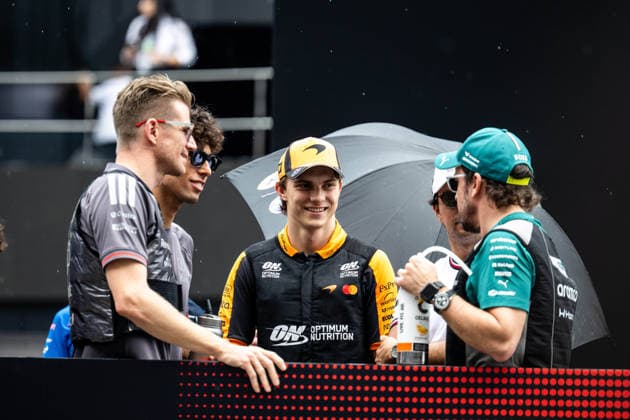 F1 - BAHRAIN GRAND PRIX IN MALAYSIA 2026 PIASTRI Oscar (aus), McLaren F1 Team MCL40, portrait ALONSO Fernando (spa), Aston Martin F1 Team Honda AMR26, portrait HULKENBERG Nico (ger), Audi F1 Team R26, portrait BORTOLETO Gabriel (bra), Audi F1 Team R26, portrait during the 2026 Formula 1 Bahrain Grand Prix in Malaysia, 16th round of the 2026 Formula One World Championship, WM, Weltmeisterschaft from October 2 to 4, 2026 on the Sepang International Circuit, in Sepang, Malaysia - SepangMalaysia  Copyright: xALBERTOxVIMERCATIx