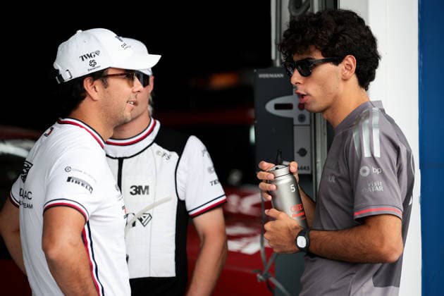 F1 - BAHRAIN GRAND PRIX IN MALAYSIA 2026 BORTOLETO Gabriel (bra), Audi F1 Team R26, portrait PEREZ Sergio (mex), Cadillac F1 Team MAC-26, portrait during the 2026 Formula 1 Bahrain Grand Prix in Malaysia, 16th round of the 2026 Formula One World Championship, WM, Weltmeisterschaft from October 2 to 4, 2026 on the Sepang International Circuit, in Sepang, Malaysia - SepangMalaysia Copyright: xEricxAlonsox