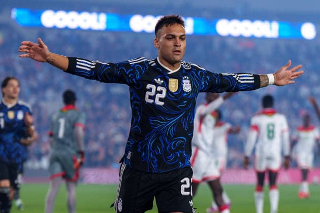 Burkina Faso v Argentina BUENOS AIRES, - OCTOBER 3: Lautaro Martinez 22 of Argentina celebrates a goal during a game between Burkina Faso and Argentina at Estadio Monumental on October 3, 2026 in Buenos Aires, STATE . Buenos Aires Estadio Monumental Argentnina Copyright: xAndrewxJ.xClark ISIxPhotosx 10001