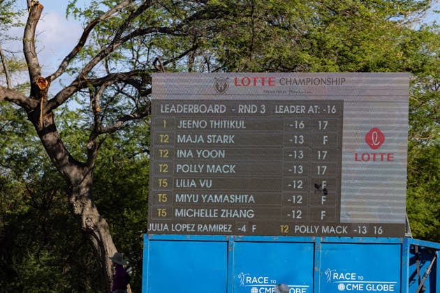 October 3, 2026, Honolulu, Hawaii, USA: By 4:30PM during the 3rd round, JEENO THITIKUL retakes the lead at -16 at the 2026 Lotte Championship at Hoakalei Country Club, Ewa Beach, Hawaii, USA. 2026 Lotte Championship Presented By Hoakalei - ZUMAm310 20261003_zsp_m310_064 Copyright: xElliotxMilesx