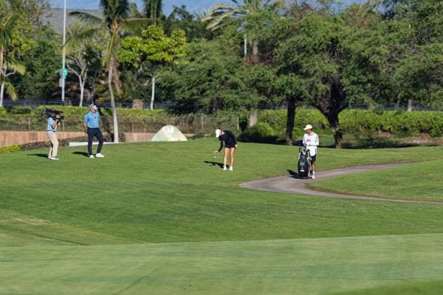 October 3, 2026, Honolulu, Hawaii, USA: POLLY MACK takes a ball drop on the 18th fairway during Round 3 of the 2026 Lotte Championship at Hoakalei Country Club, Ewa Beach, Hawaii, USA. 2026 Lotte Championship Presented By Hoakalei - ZUMAm310 20261003_zsp_m310_069 Copyright: xElliotxMilesx