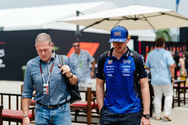 2026 Formula 1 Gulf Air Bahrain Grand Prix - Sepang Max Verstappen (NED) of Oracle Red Bull Racing and Jos Verstappen are seen in the paddock during the 2026 Formula 1 Gulf Air Bahrain Grand Prix in Malaysia at Sepang International Circuit on October 3, 2026. Photo by Tan Jun Da ABACAPRESS.COM Kuala Lumpur Malaysia Copyright: xJunxDaxTan ABACAx