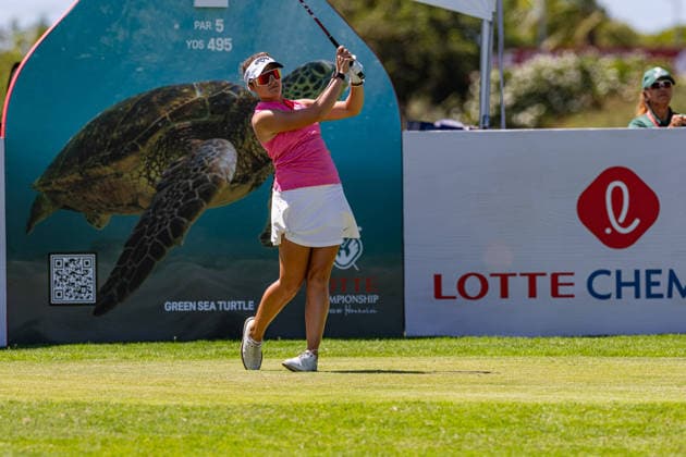 October 3, 2026, Honolulu, Hawaii, USA: CAROLINA MELGRATI tees off at the 2nd tee box during Round 3 of the 2026 Lotte Championship at Hoakalei Country Club, Ewa Beach, Hawaii, USA. Honolulu USA - ZUMAm310 20261003_zsp_m310_018 Copyright: xElliotxMilesx