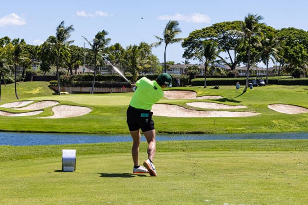 October 3, 2026, Honolulu, Hawaii, USA: AKI IWAI tees off at the 4th tee box during Round 3 of the 2026 Lotte Championship at Hoakalei Country Club, Ewa Beach, Hawaii, USA. Honolulu USA - ZUMAm310 20261003_zsp_m310_012 Copyright: xElliotxMilesx