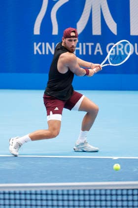 October 4, 2026, Tokyo, Japan: Kyrian Jacquet (France) returns a shot against Jaume Munar (Spain) during their Quarter-final match at the Kinoshita Group Japan Open Tennis Championships at Ariake Colosseum in Tokyo. The tournament runs from September 29 to October 6. Munar won 6-4, 6-2. Tokyo Japan - ZUMAm191 20261004_aap_m191_016 Copyright: xRodrigoxReyesxMarinx